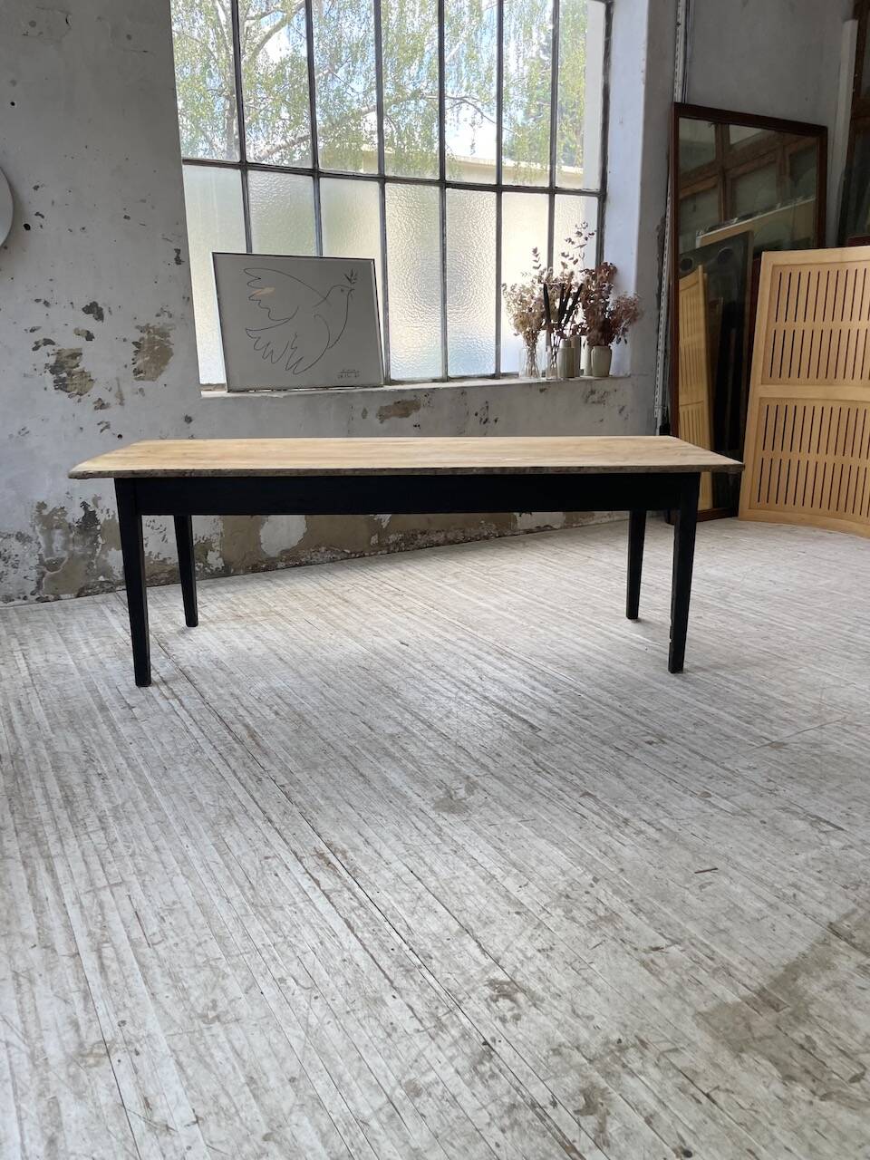 2m pine and oak farmhouse table