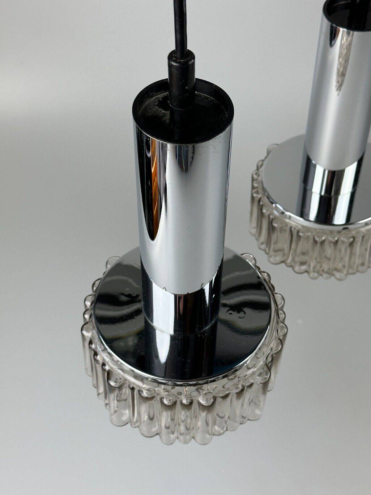 60s 70s 3-flame cascade lamp from Staff Leuchten Germany chrome glass
