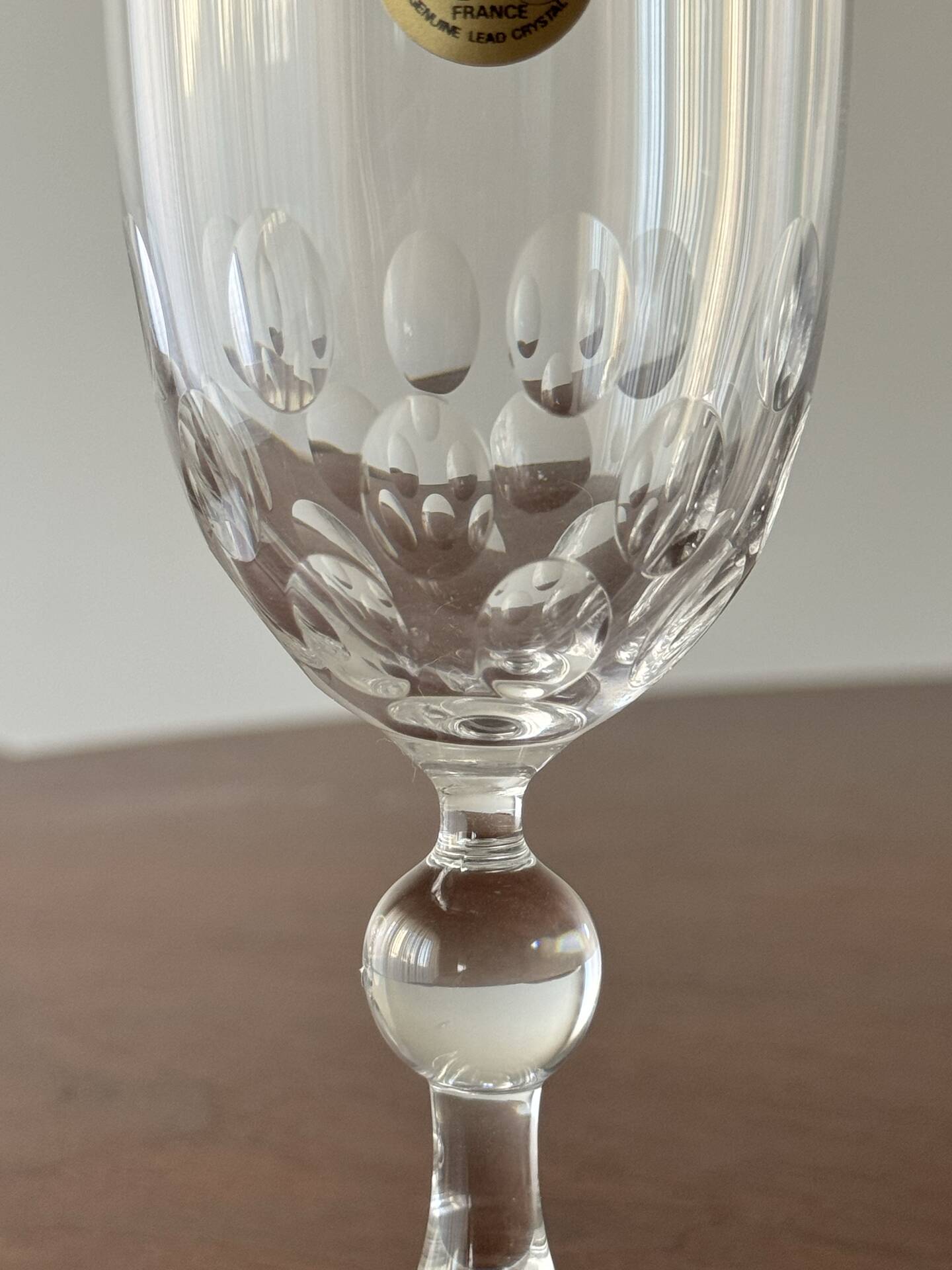 Set of 3 Vintage Cristal d'Arques French Lead Crystal Wine Glasses