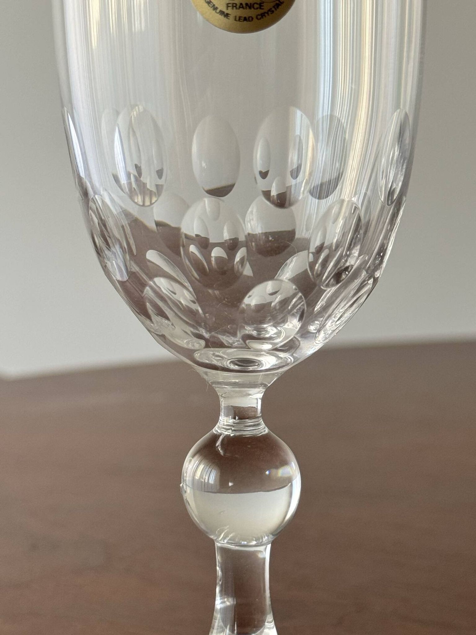 Set of 3 Vintage Cristal d'Arques French Lead Crystal Wine Glasses