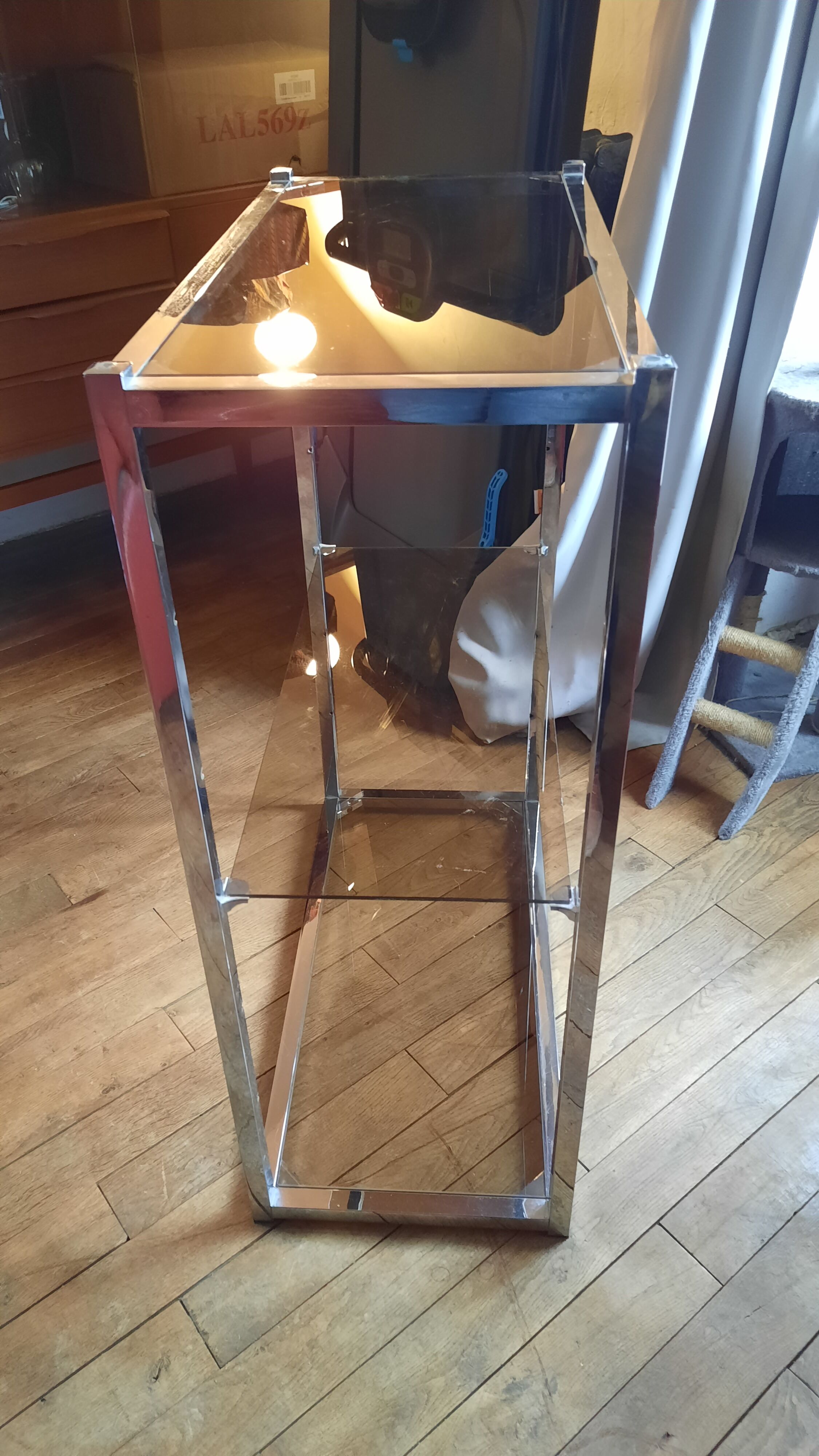 Lot de 2 étagères en métal chromé vintage
