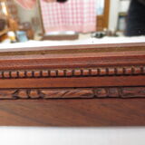 Miroir rectangulaire, cadre bois fruitier avec cocarde
