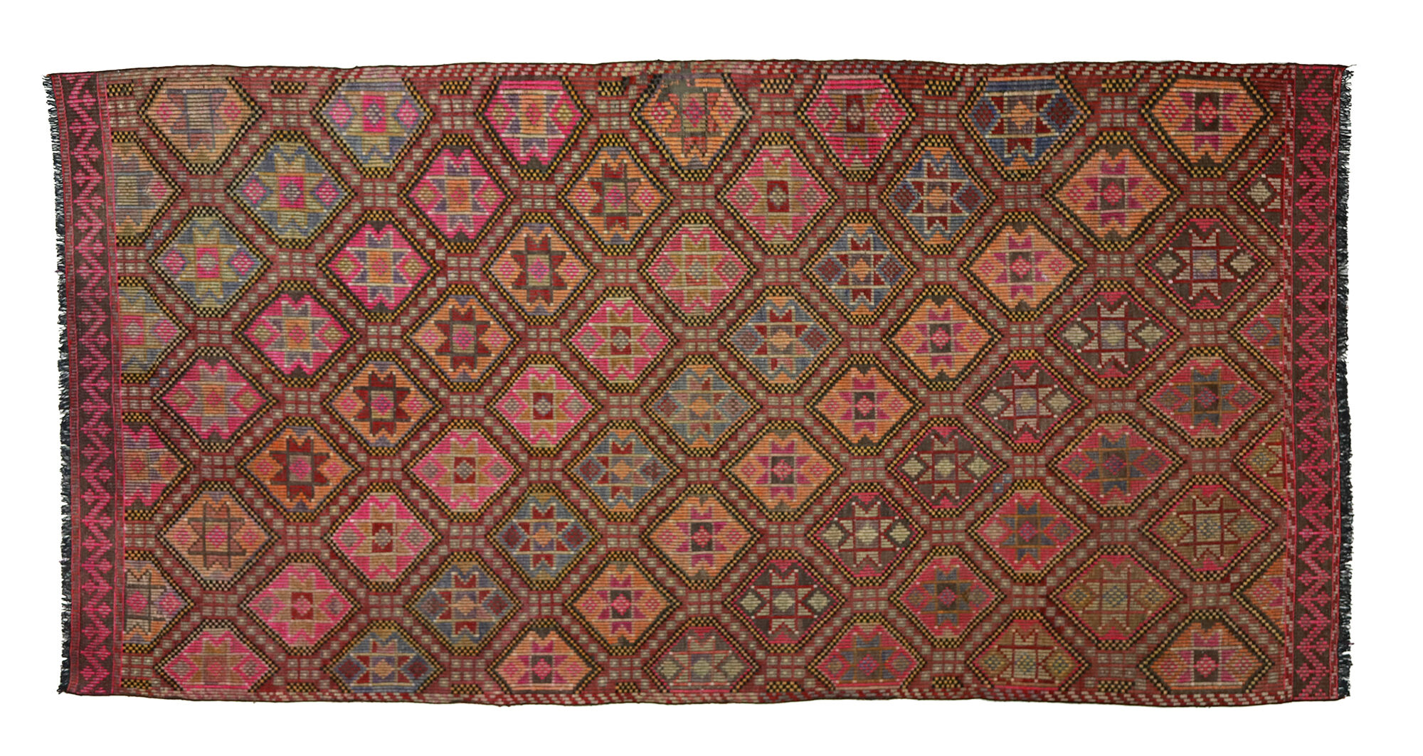 Anatolian handmade kilim rug 267 cm x 137 cm