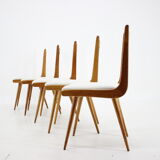 1960s Set of Six Rare Oak Dining Chairs, Czechoslovakia