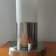 Vintage lamp in opaline and brushed aluminum