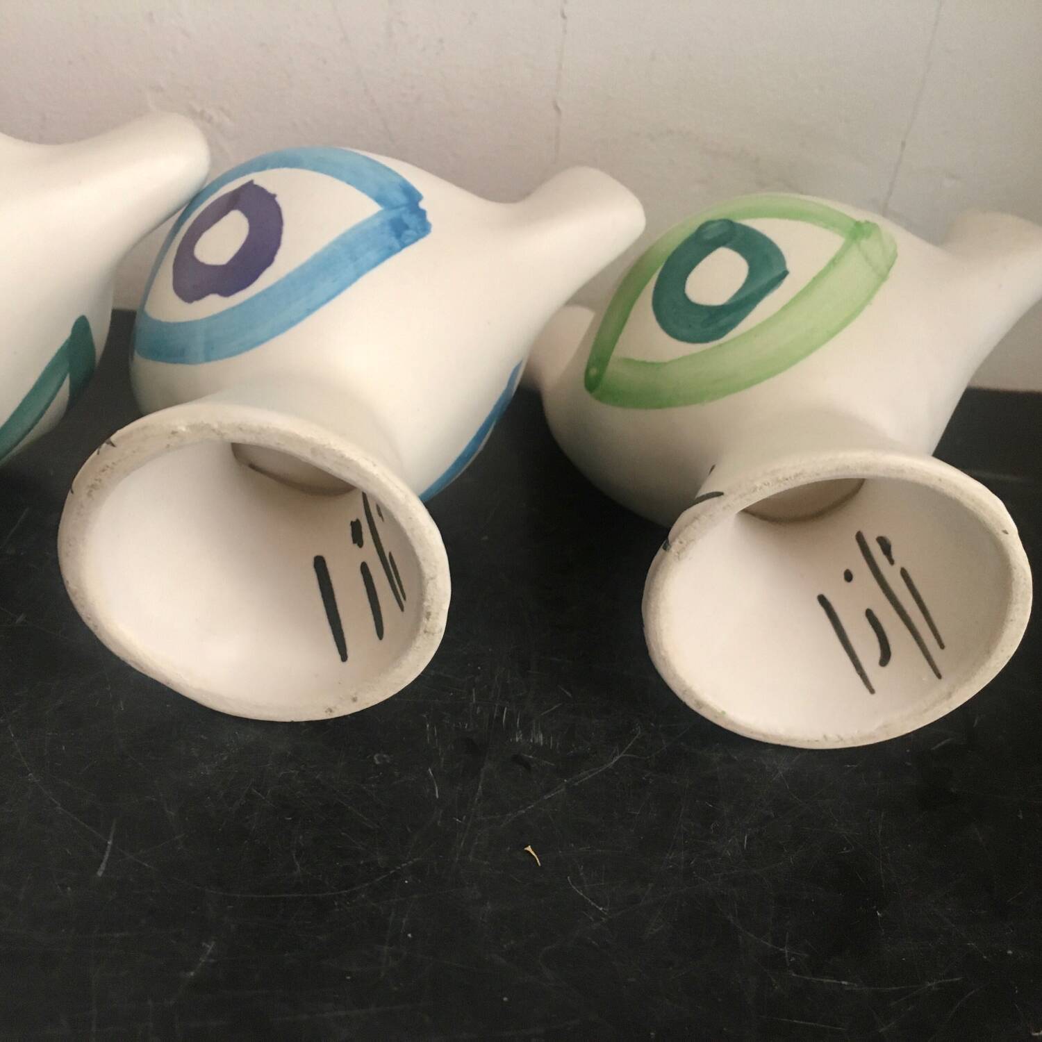 4 Lili Valentin Vallauris egg cups