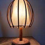 Louis Sognot vintage rattan lamp
