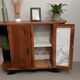 Small buffet or console in natural and black wood