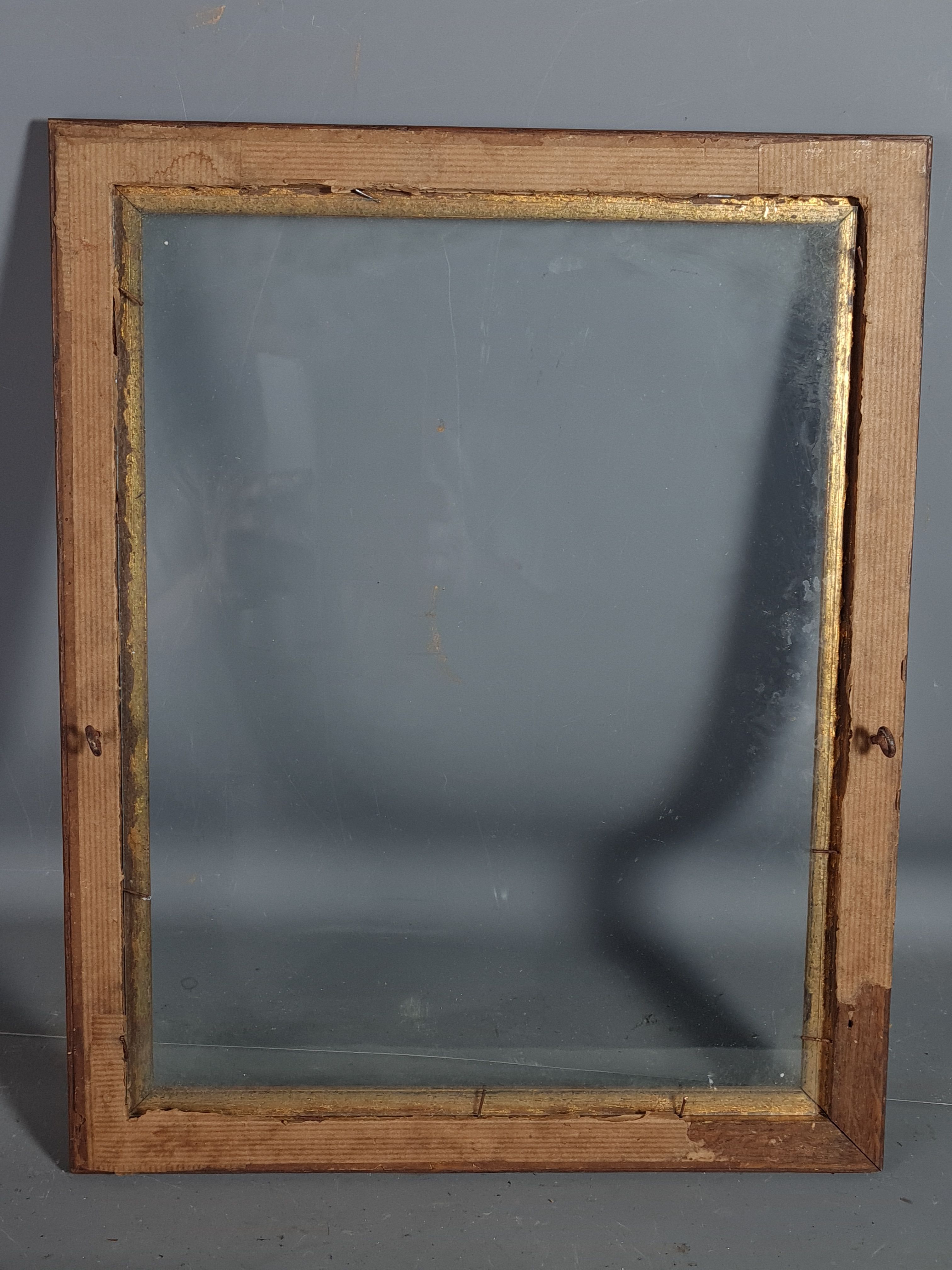 Old frame oak gilded stucco wood + glass 37.5x30 foliage 33x25.9 cm sb