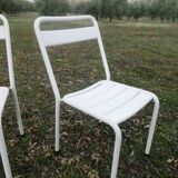 Duo of bistro style indus terrace chairs