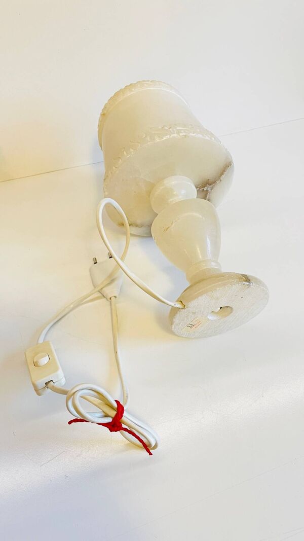 Lampe marbre d'albatre années 70