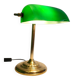 French banker lamp made of green opaline glass.