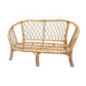 60s rattan and bamboo bench
