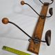 Old wall coat rack "bistrot" 1900, three hooks, 50 cm
