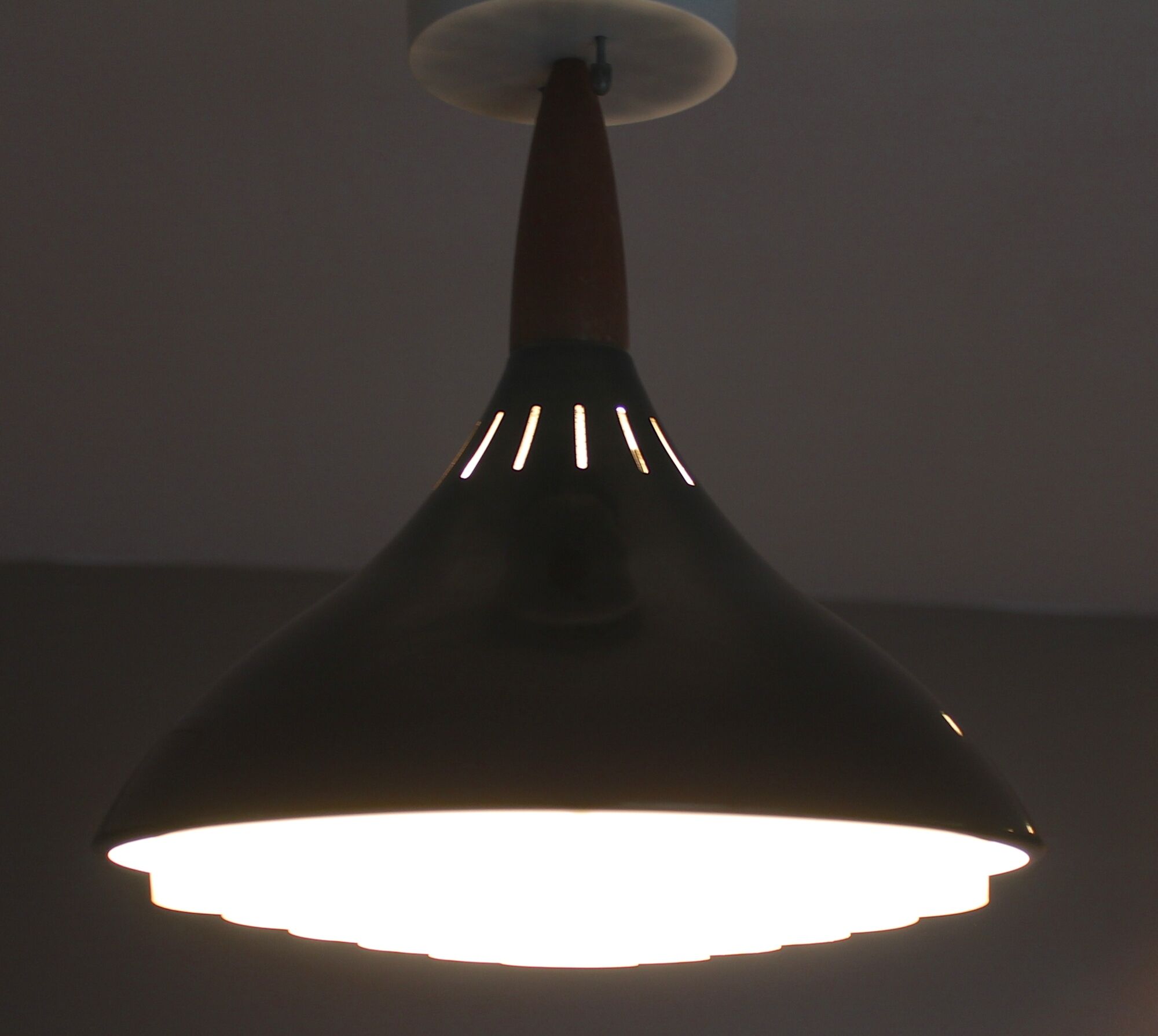 Scandinavian hanging vintage 50/60 in aluminum and teak gloss