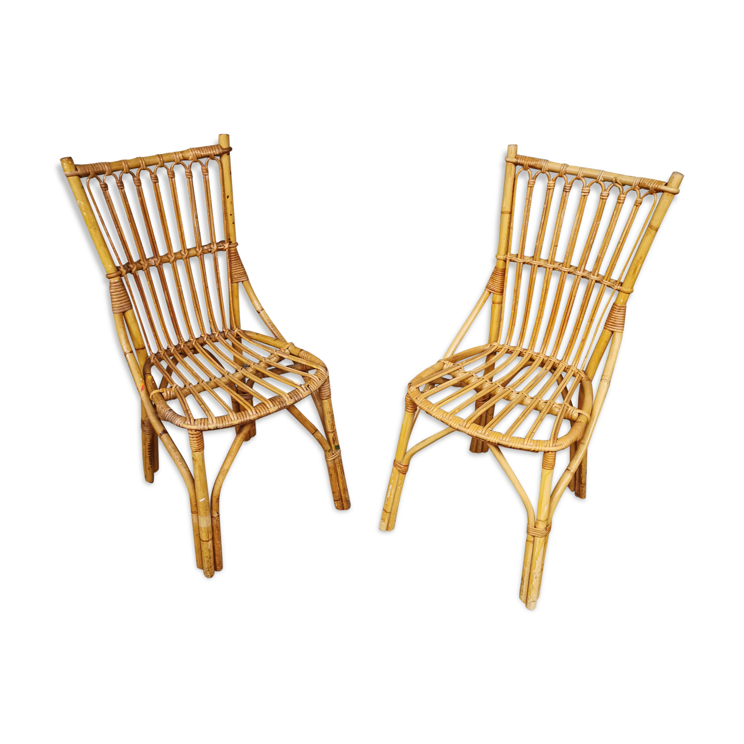 Pair of rattan chair