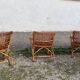 Trio de 3 fauteuils chaises rotin bambou vintage 1950