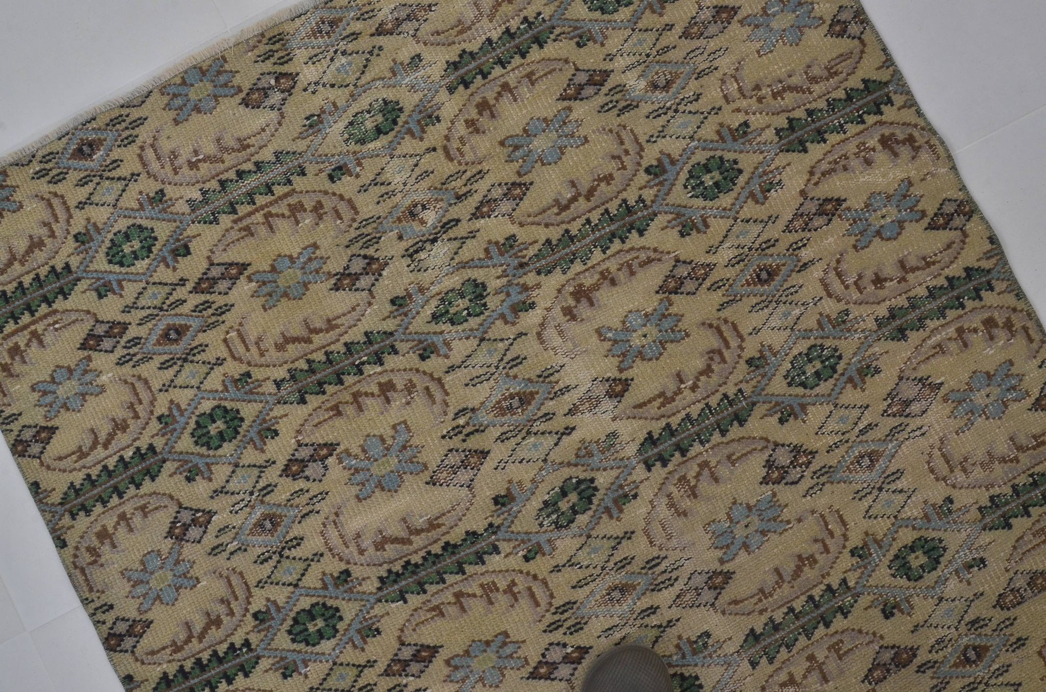 Tapis de sol vintage géométrique Oushak sku 1563