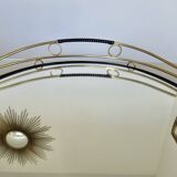 Mirror tray, modernist, minimalist, in gold metal and scoubidou, 1950-1960