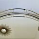Mirror tray, modernist, minimalist, in gold metal and scoubidou, 1950-1960
