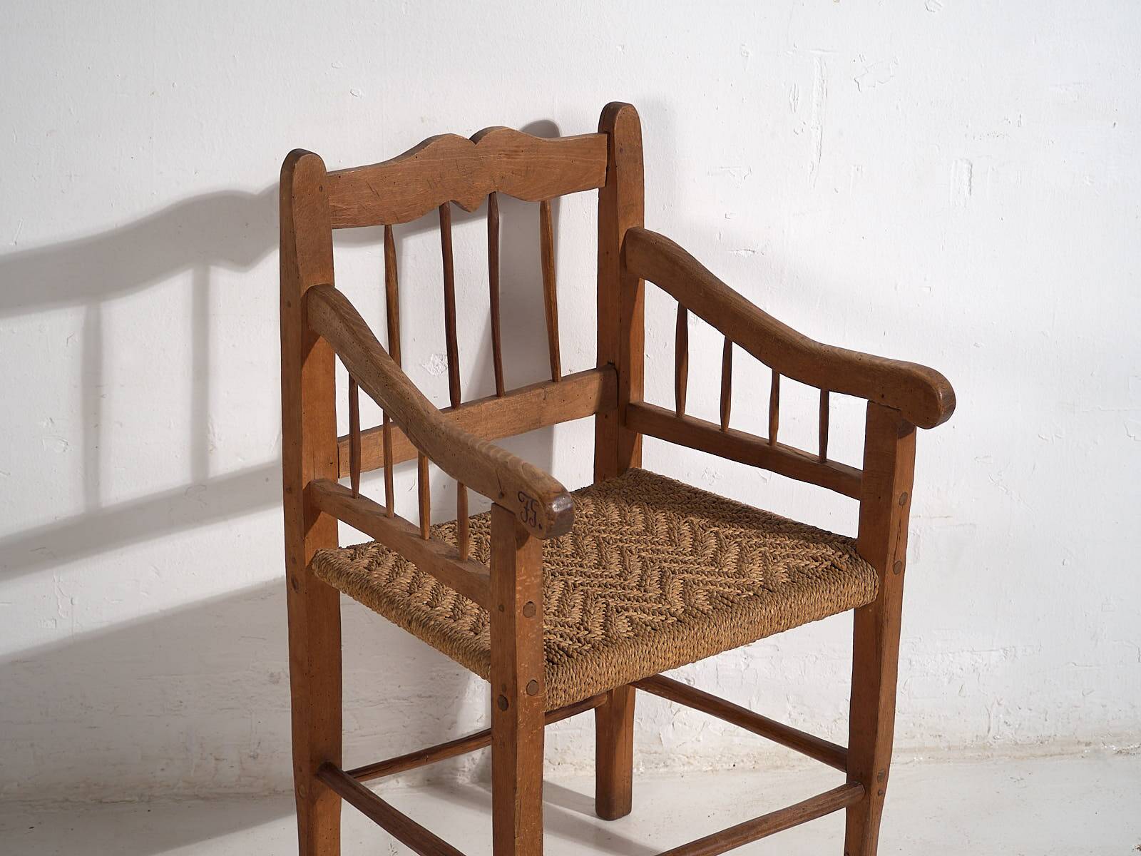 Antique solid wood armchair (c.1940) #4
