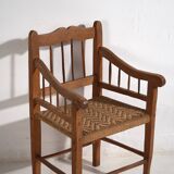 Fauteuil ancien en bois massif (c.1940) #4