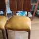 set of 4 vintage Art Deco chairs with carved wood and grape cluster design