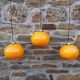 Lot de 3 suspensions orange vintage, années 70