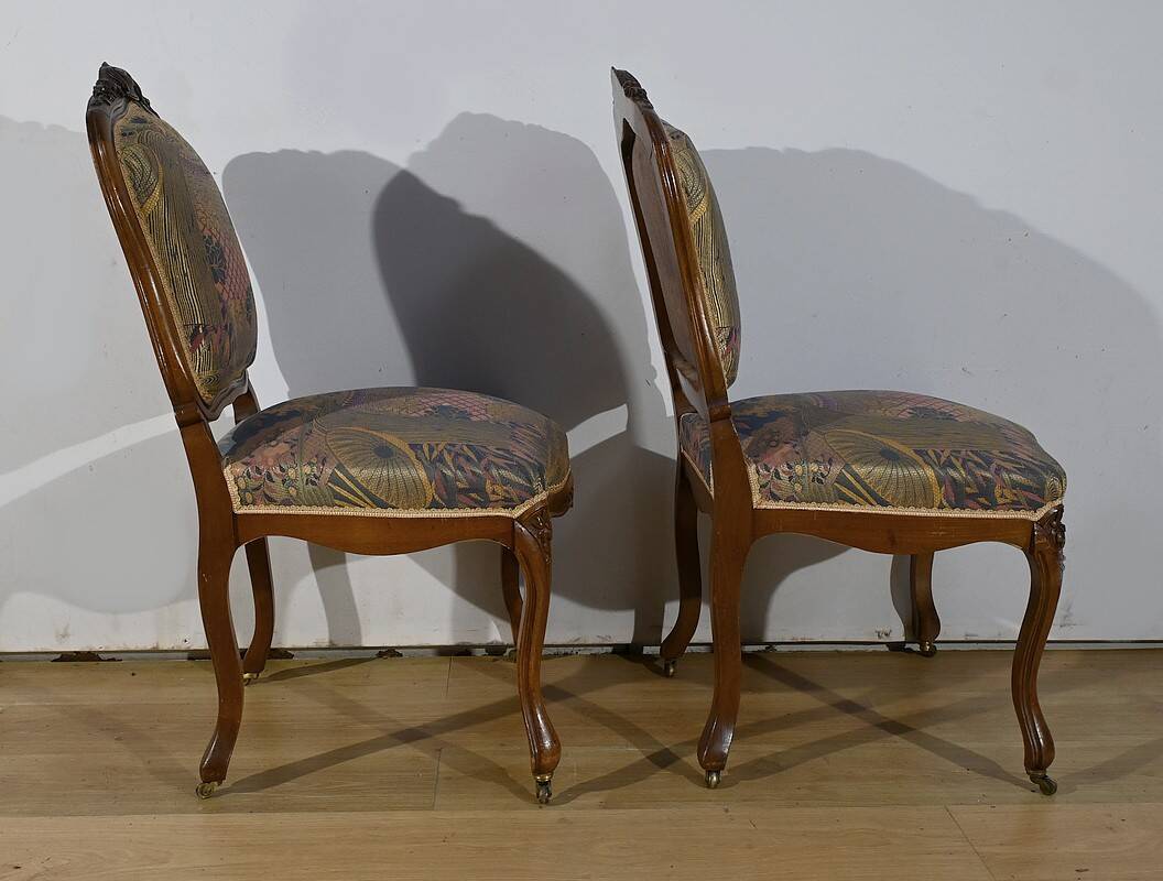 Louis XV style living room in walnut – 1920