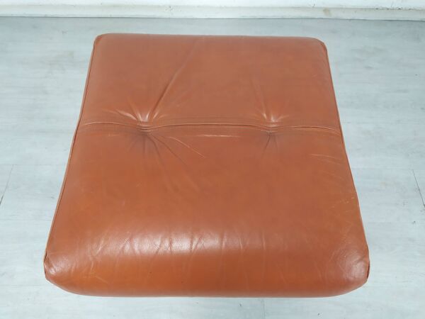 Pouf cuir vintage