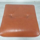 Pouf cuir vintage