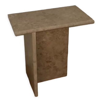 Travertine side table