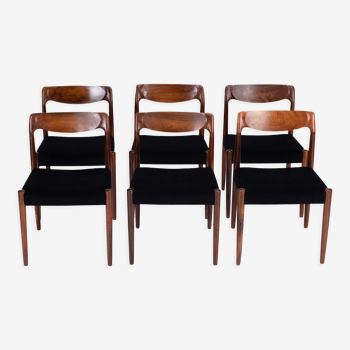 Set de 6 chaises danoise en palissandre années 1960