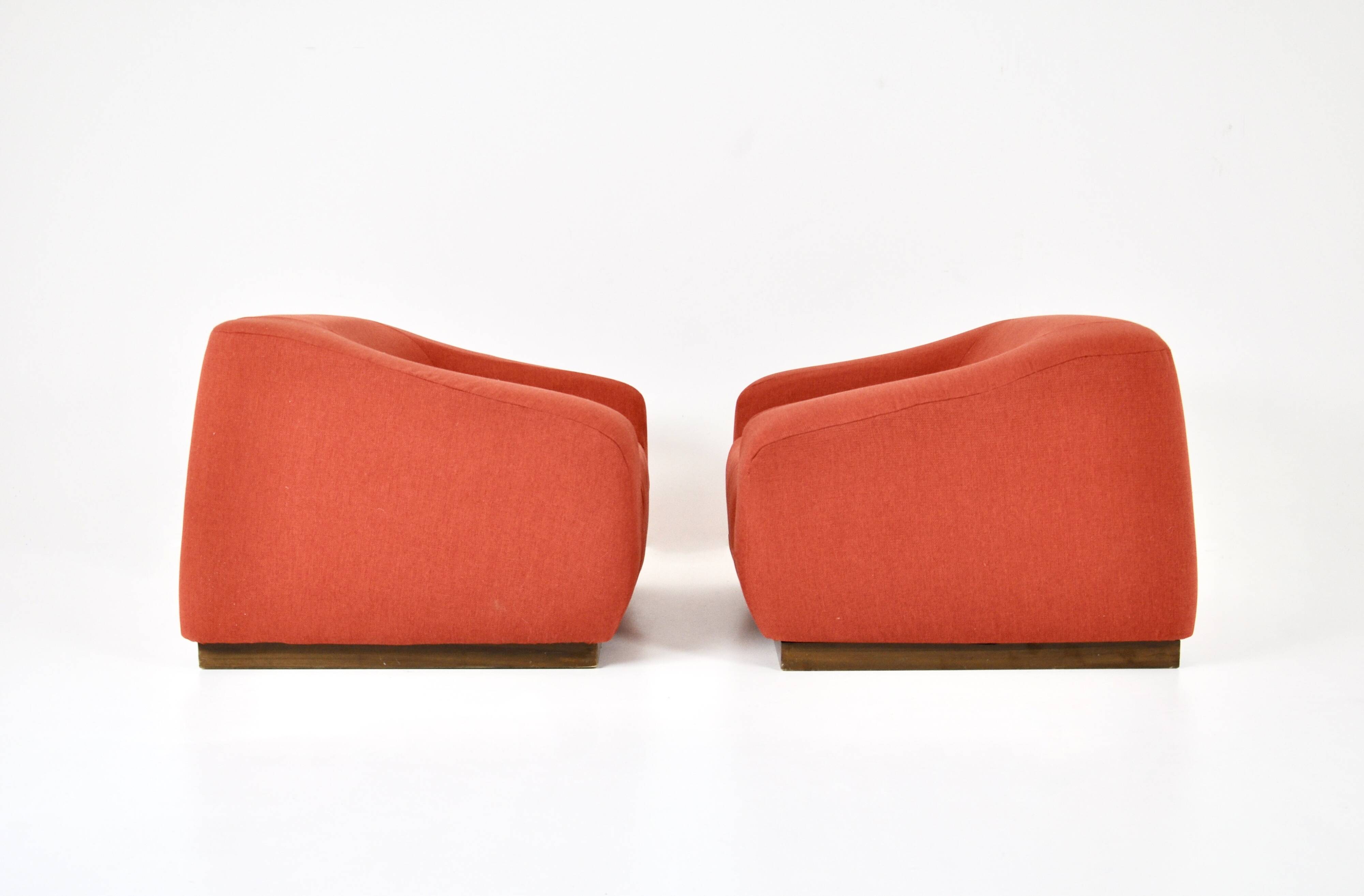 Pair of Italian armchairs, 1970s