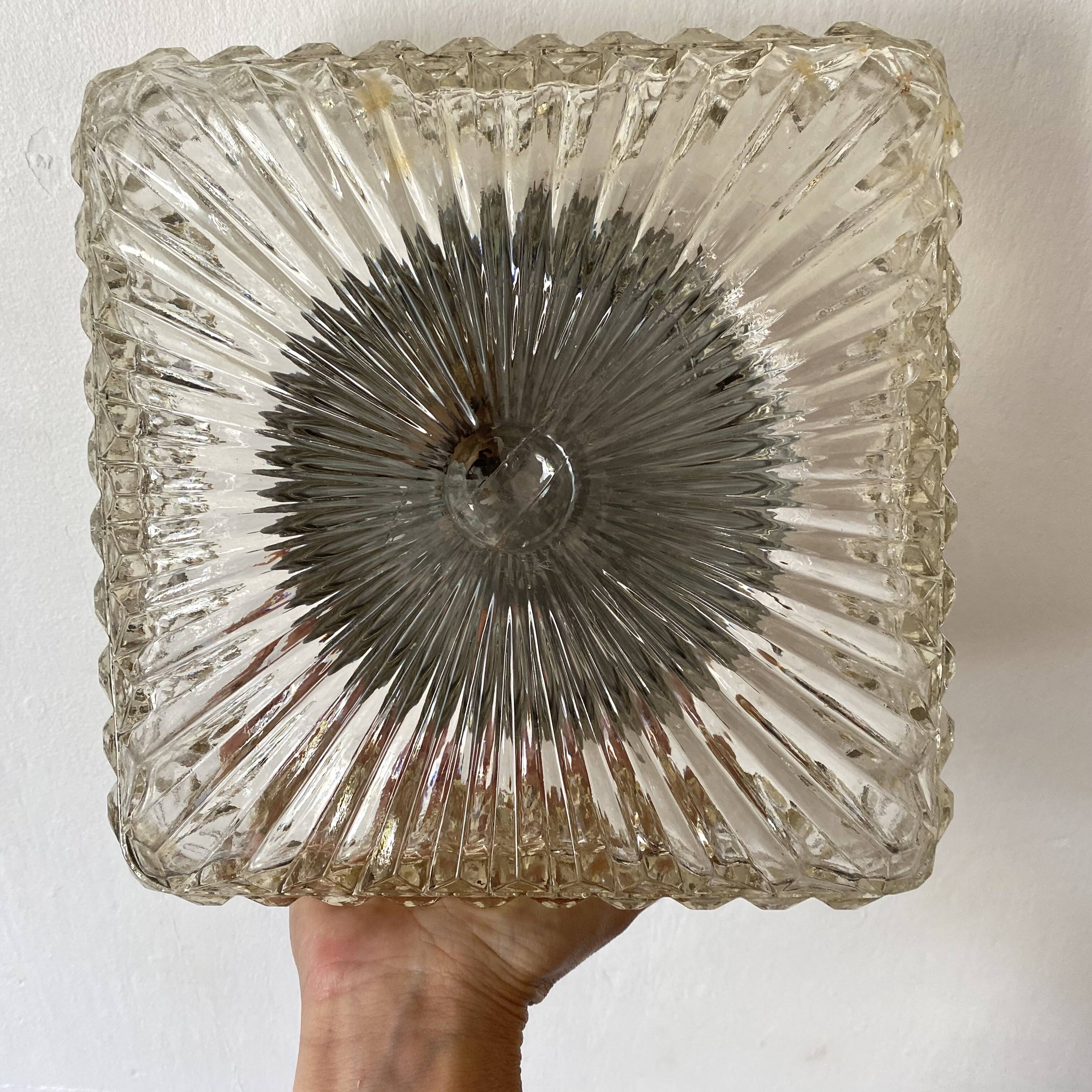 Vintage square glass ceiling light