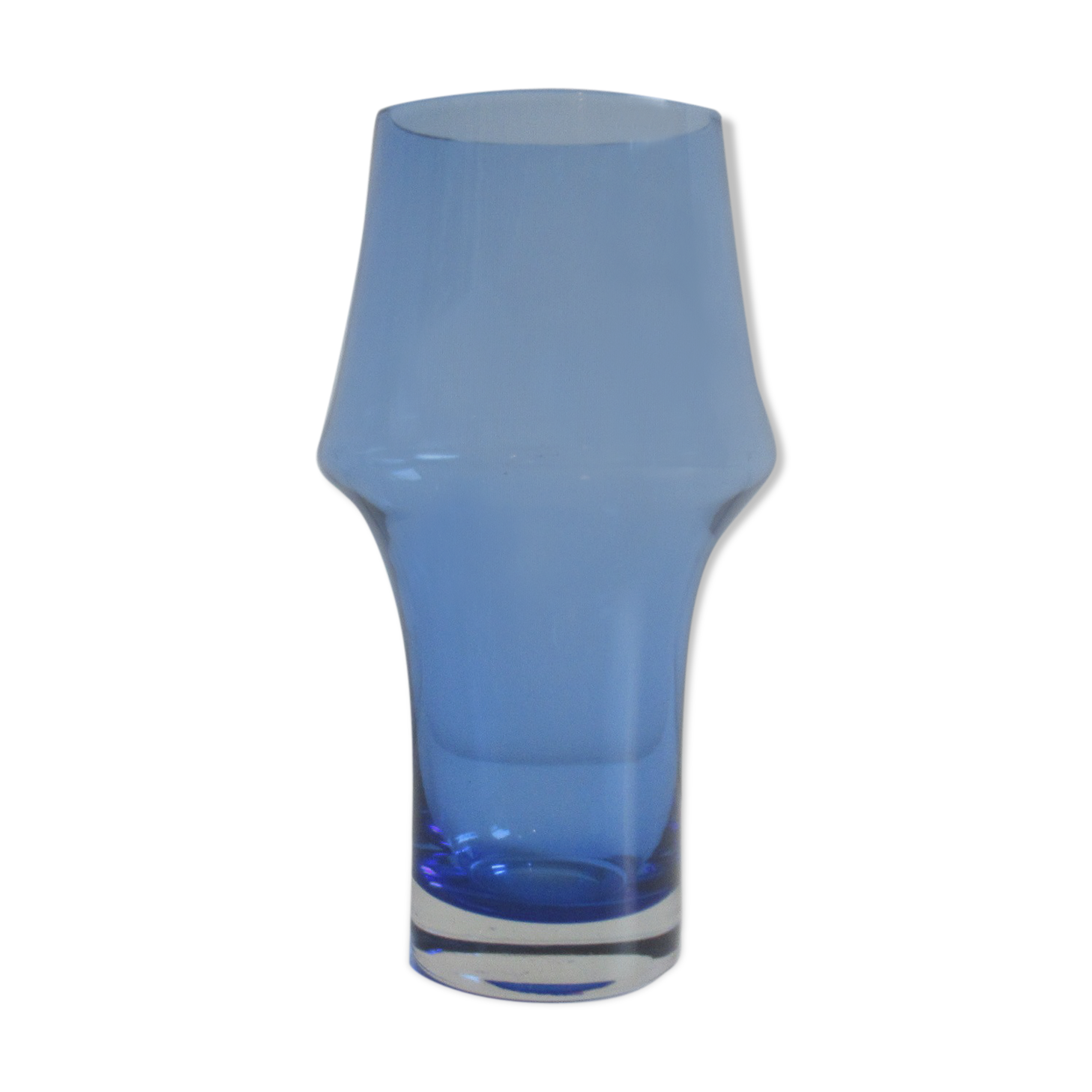Vase en verre coloré bleu Rihimaki Finlande