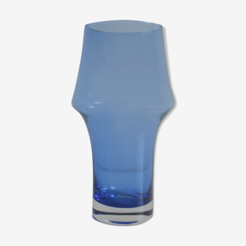 Blue coloured glass vase Rihimaki Finland