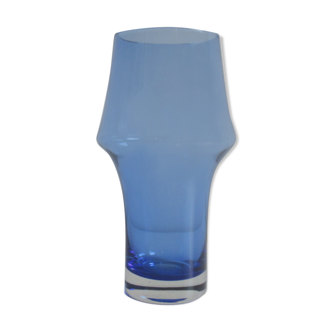 Vase en verre coloré bleu Rihimaki Finlande