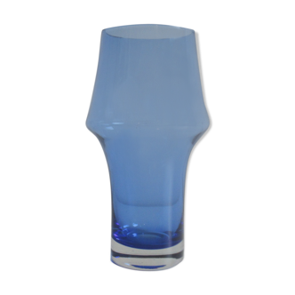 Blue coloured glass vase Rihimaki Finland