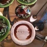 Service a café valauris ,1970  vert et maron et lave blanche;