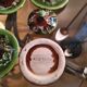 Service a café valauris ,1970  vert et maron et lave blanche;