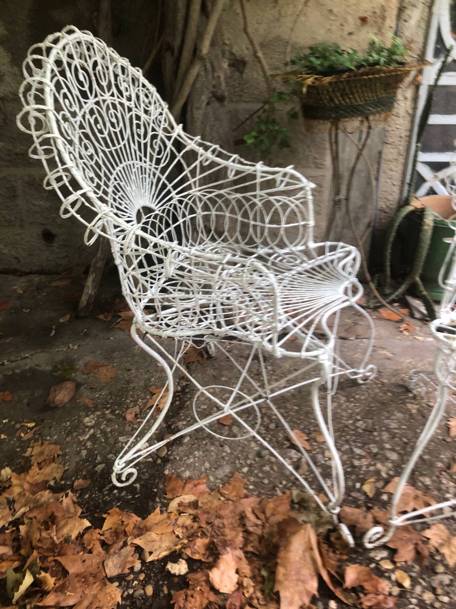 Pair of English garden armchairs