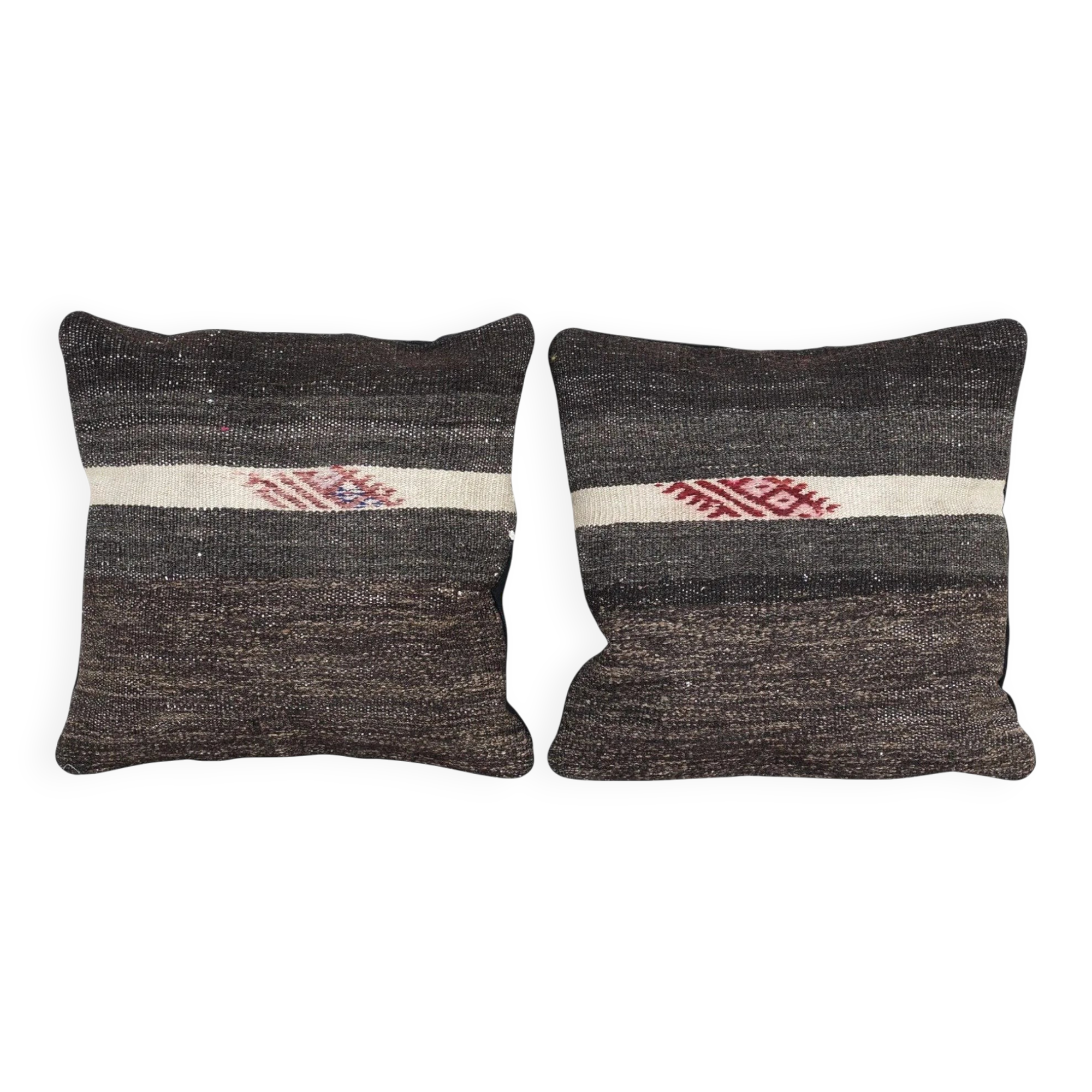 Set of 2 vintage kilim cushion covers 41x41 cm