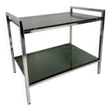 Vintage chrome and smoked glass serving trolley