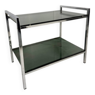 Vintage chrome and smoked glass serving trolley