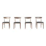 Ensemble de 4 chaises vintage en teck et similicuir. Vintage Moderne / Rétro / Danois