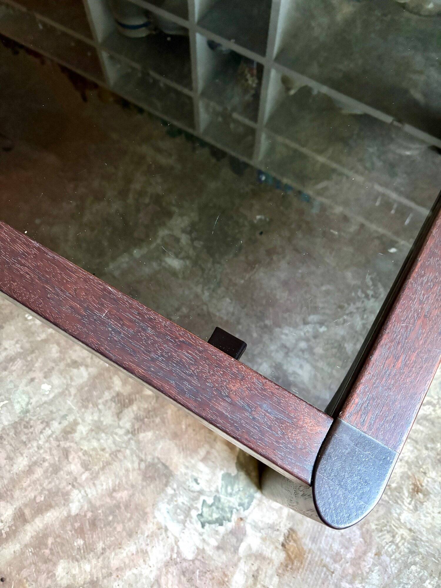 Teak and smoked glass coffee table produced by Ekornes, Denmark