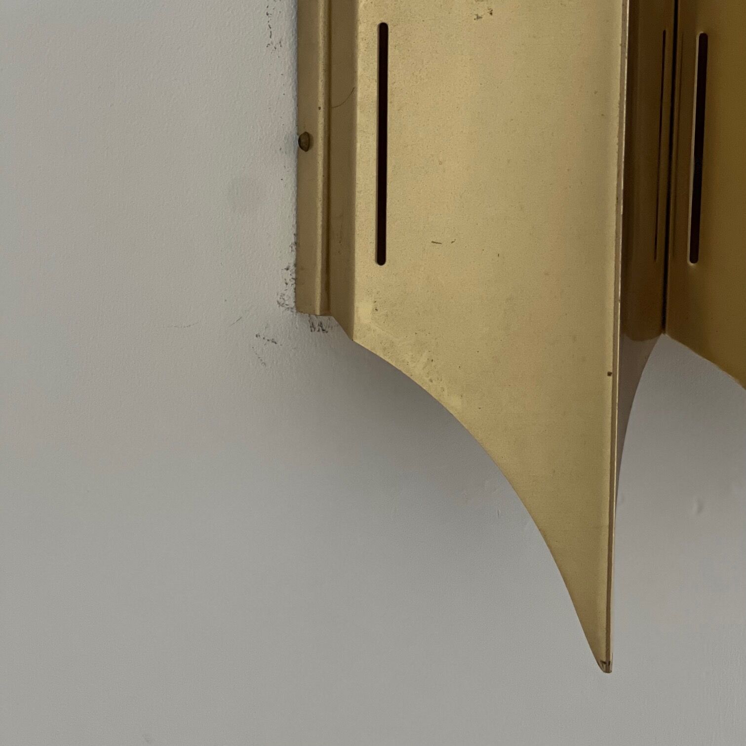 Mid-century brass gothic wall lights by Bent Karlby (3 pieces available)
