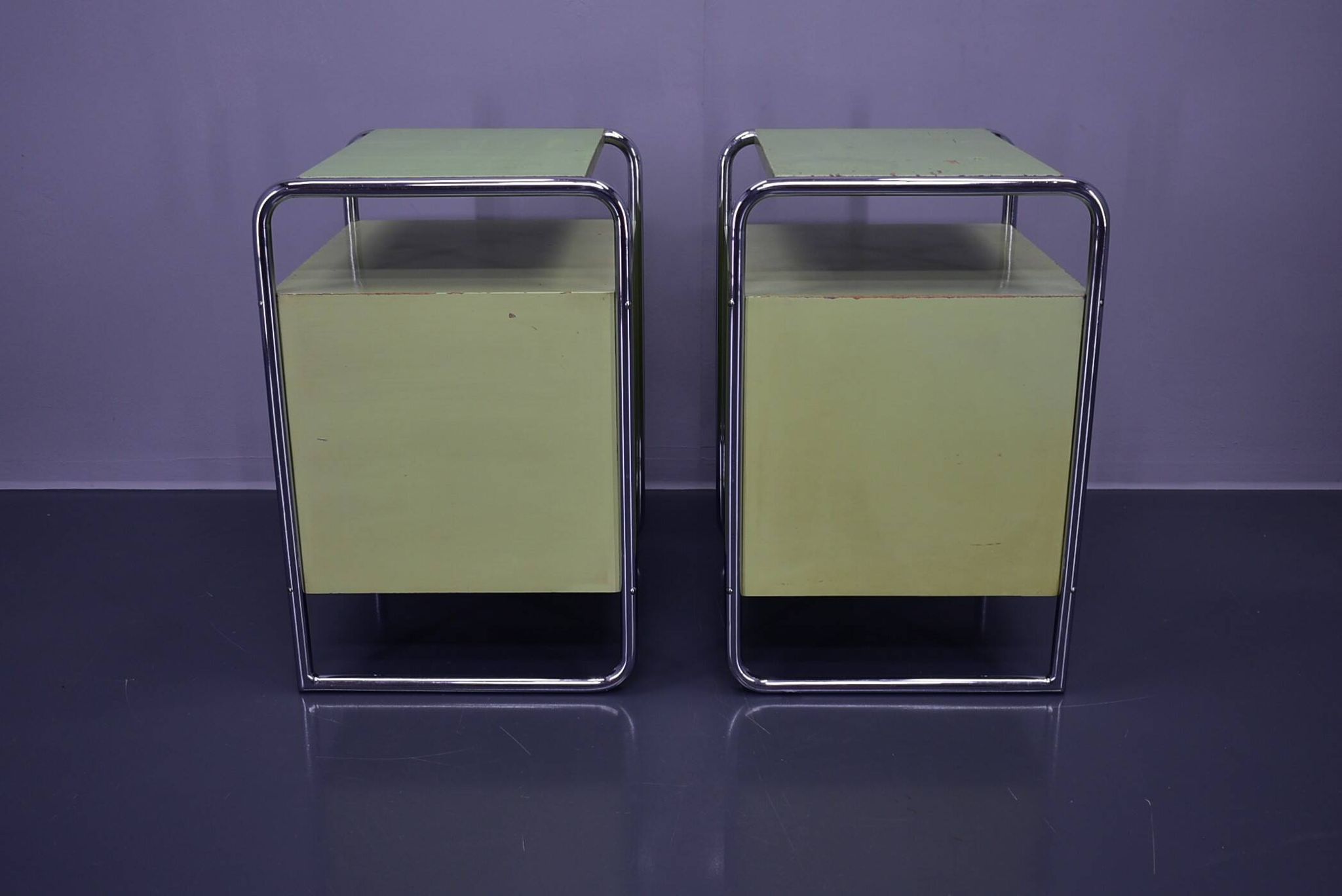 Set of Two Bauhaus Night Stands by Vichr & Co., 1930s