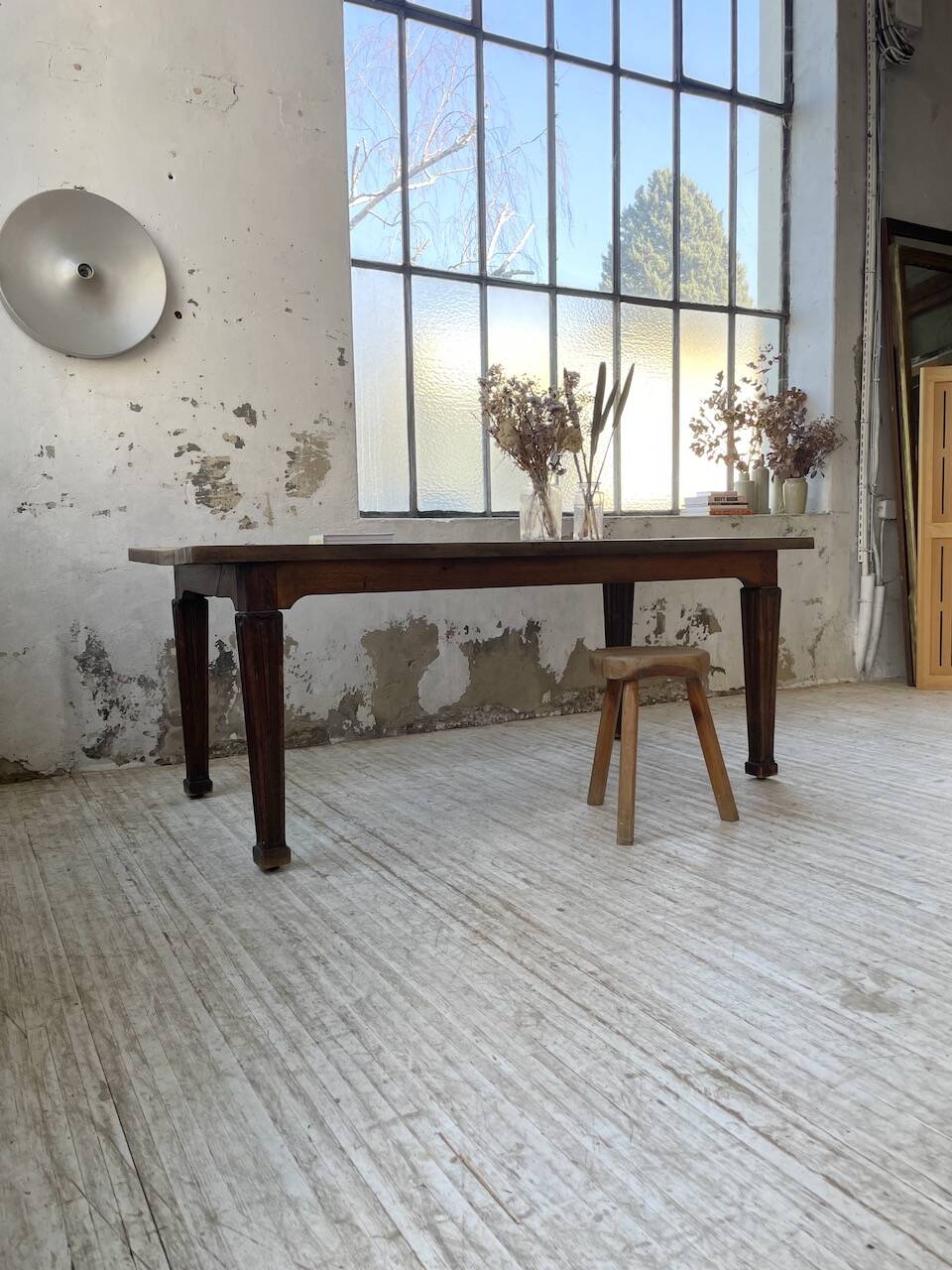 Solid oak farmhouse table 185cm